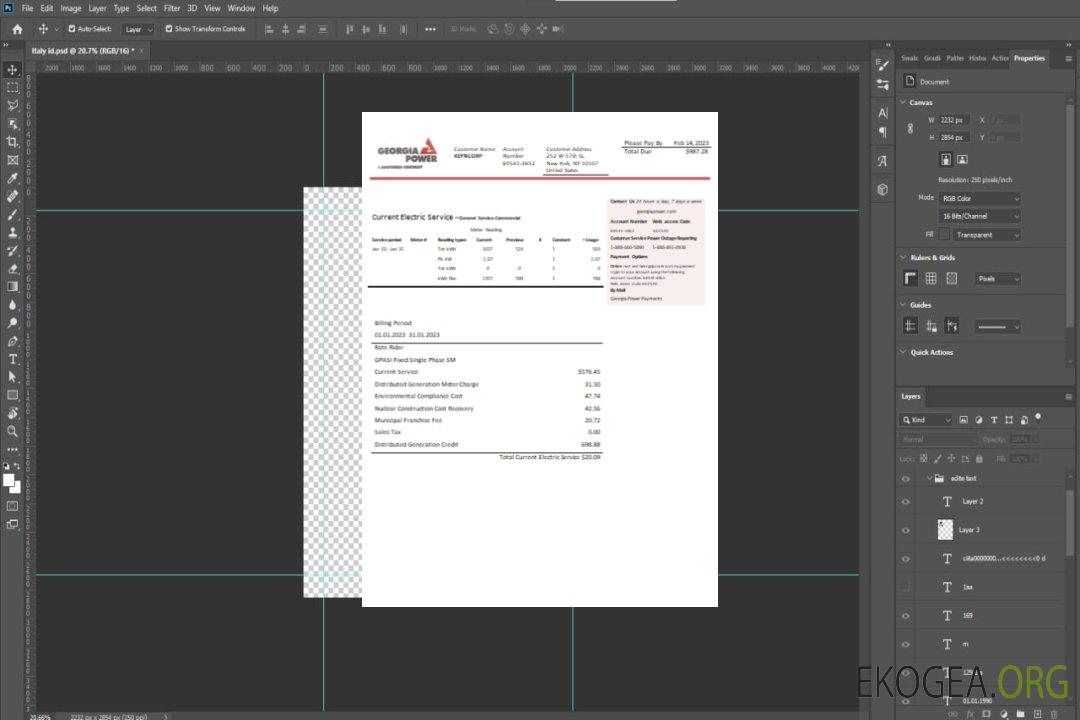 Facture commerciale du service public de Georgia Power SCR template Facture commerciale du service public de Georgia Power SCR template